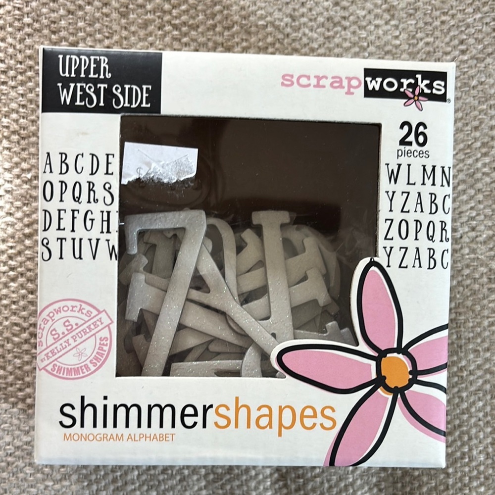 Upper West Side Shimmer Shapes Monogram Alphabet (White)